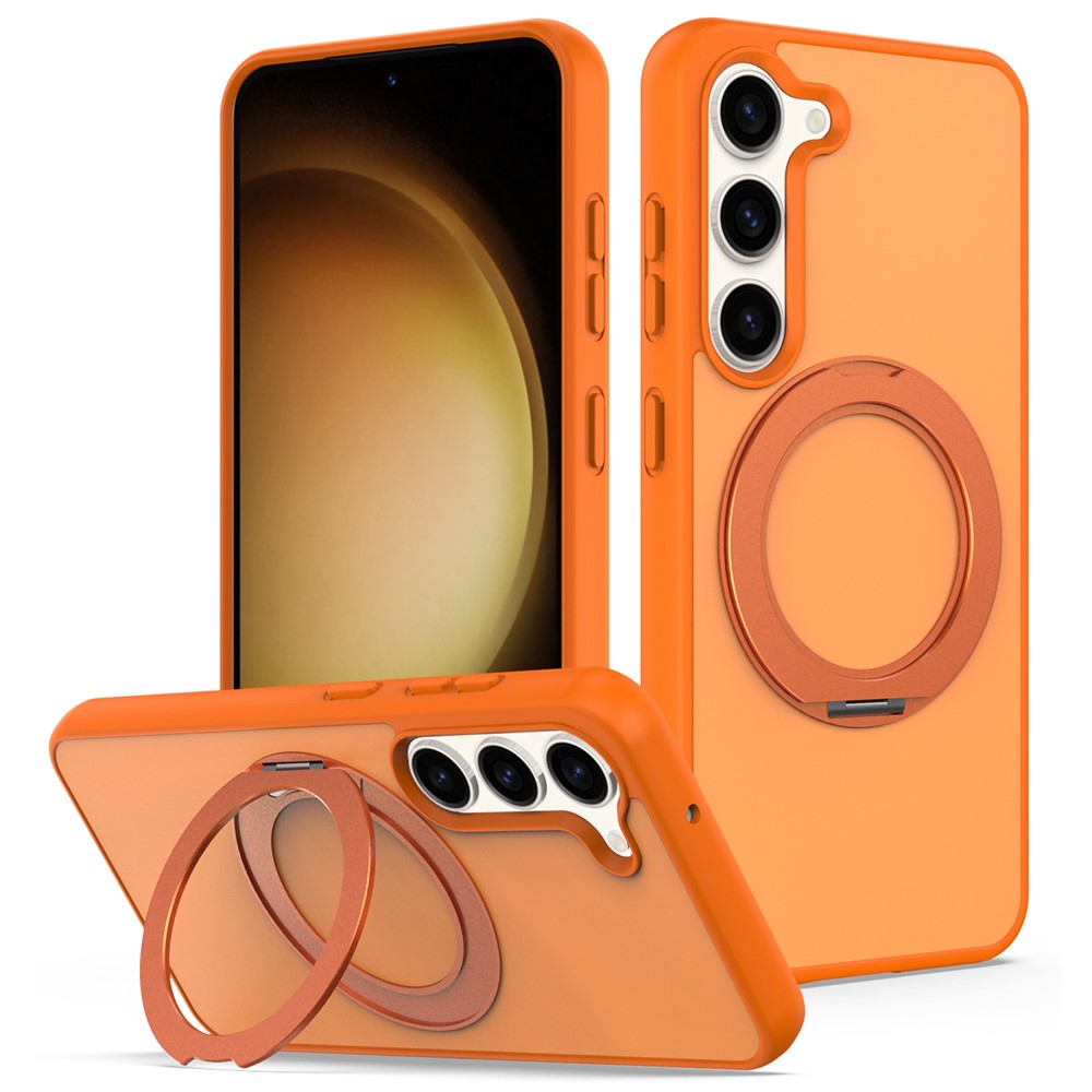 Samsung Galaxy S23-cover med roterende magnetisk stativ, PC + TPU-mobilcover med skin-touch