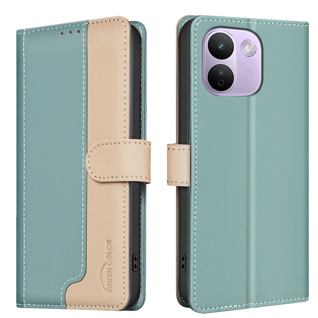 BINFEN COLOR for Xiaomi Redmi Note 17 Pro Max 5G / Note 17 Pro+ 5G Leather Case Splicing Color RFID Blocking Wallet Stand Phone Cover