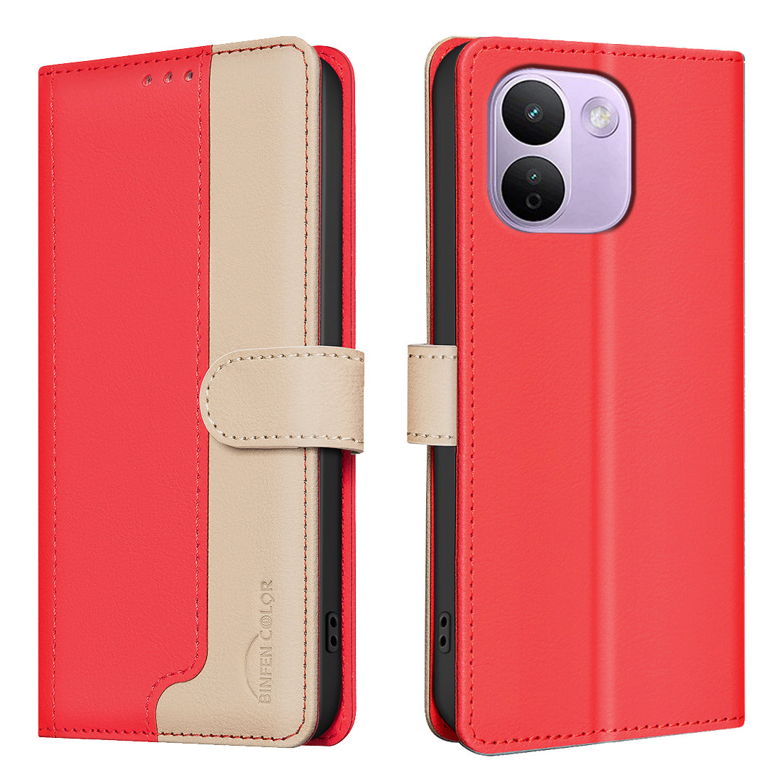 BINFEN COLOR for Xiaomi Redmi Note 17 Pro Max 5G / Note 17 Pro+ 5G Leather Case Splicing Color RFID Blocking Wallet Stand Phone Cover