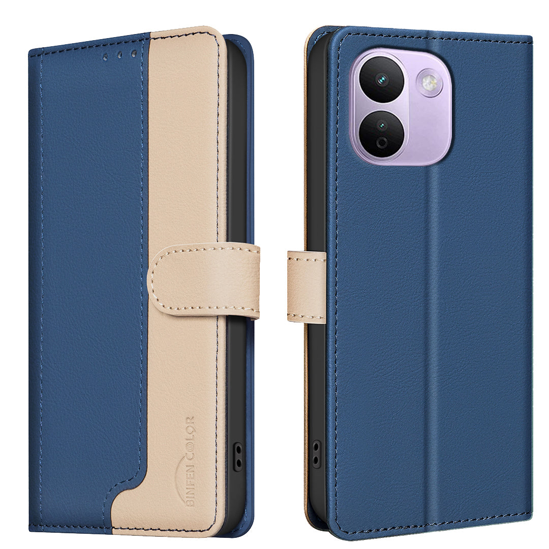 BINFEN COLOR for Xiaomi Redmi Note 17 Pro Max 5G / Note 17 Pro+ 5G Leather Case Splicing Color RFID Blocking Wallet Stand Phone Cover