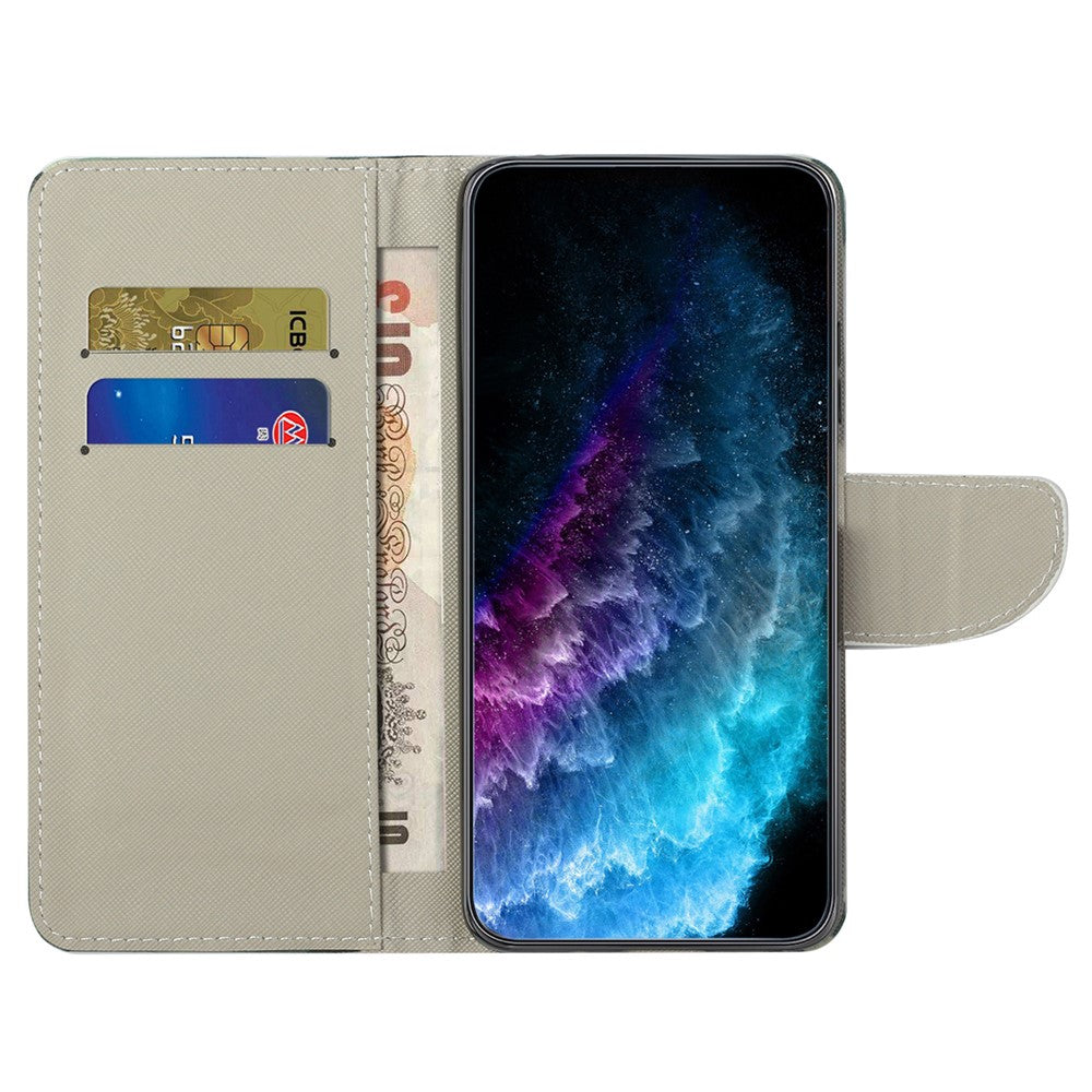 For Samsung Galaxy A34 5G Pattern Printing PU Leather Flip Folio Case Cross Texture Shockproof TPU Inner Shell Wallet Stand Phone Cover