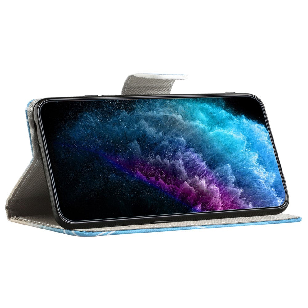 For Samsung Galaxy A34 5G Pattern Printing PU Leather Flip Folio Case Cross Texture Shockproof TPU Inner Shell Wallet Stand Phone Cover