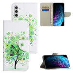 For Samsung Galaxy A34 5G Pattern Printing PU Leather Flip Folio Case Cross Texture Shockproof TPU Inner Shell Wallet Stand Phone Cover