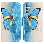 For Samsung Galaxy A34 5G Pattern Printing PU Leather Flip Folio Case Cross Texture Shockproof TPU Inner Shell Wallet Stand Phone Cover