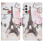 For Samsung Galaxy A34 5G Pattern Printing PU Leather Flip Folio Case Cross Texture Shockproof TPU Inner Shell Wallet Stand Phone Cover