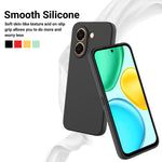 For Honor X7e 4G Liquid Silicone Case Phone Back Cover with Hand Strap
