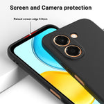For Honor X7e 4G Liquid Silicone Case Phone Back Cover with Hand Strap