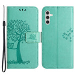 For Samsung Galaxy A34 5G Imprinted Owl Tree Pattern Stand Wallet Case PU Leather Full Protection Phone Cover