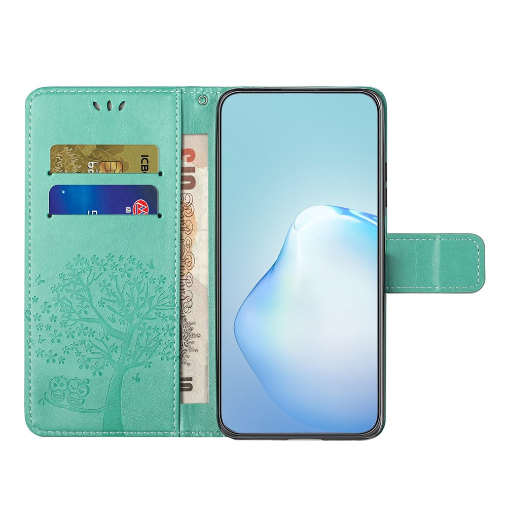 For Samsung Galaxy A34 5G Imprinted Owl Tree Pattern Stand Wallet Case PU Leather Full Protection Phone Cover