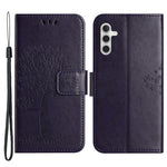 For Samsung Galaxy A34 5G Imprinted Owl Tree Pattern Stand Wallet Case PU Leather Full Protection Phone Cover