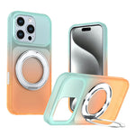 Til iPhone 16 Pro Magnetisk cover med drejelig støttefod Gradient farve PC + TPU Telefoncover