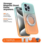 Til iPhone 16 Pro Magnetisk cover med drejelig støttefod Gradient farve PC + TPU Telefoncover
