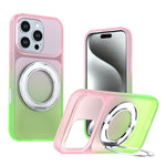 Til iPhone 16 Pro Magnetisk cover med drejelig støttefod Gradient farve PC + TPU Telefoncover