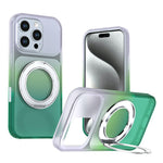 Til iPhone 16 Pro Magnetisk cover med drejelig støttefod Gradient farve PC + TPU Telefoncover