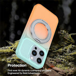Til iPhone 15 Pro Magnetisk Cover Drejeligt Støtteben Gradientfarve PC + TPU Telefoncover