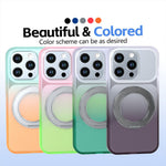 Til iPhone 15 Pro Max Magnetisk Cover Drejbar Støttefod Gradientfarve PC + TPU Telefoncover