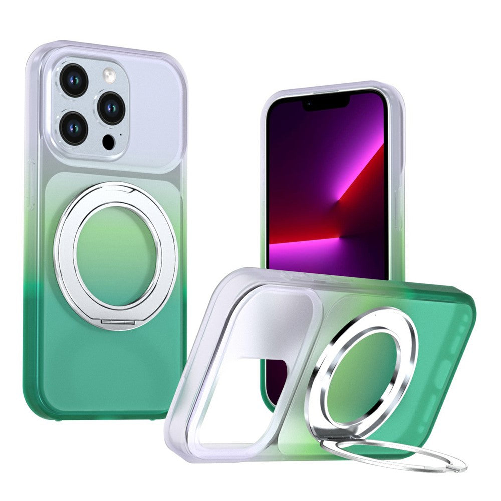 Magnetiskt skal för iPhone 13 Pro Max, roterande stativ, tonad färg, PC + TPU-mobilskal
