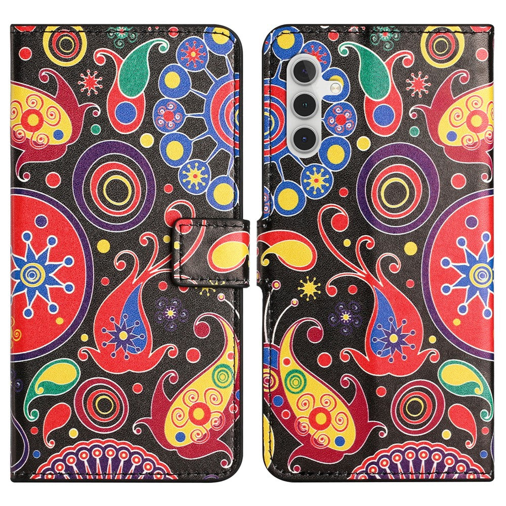 For Samsung Galaxy A34 5G Pattern Printing PU Leather Cover Stand Magnetic Closure Flip Wallet Phone Case
