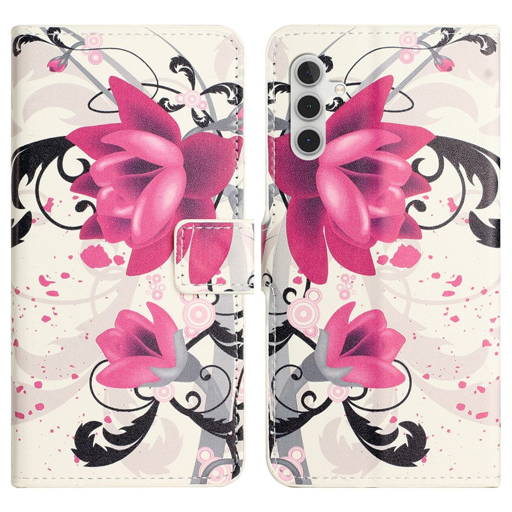 For Samsung Galaxy A34 5G Pattern Printing PU Leather Cover Stand Magnetic Closure Flip Wallet Phone Case