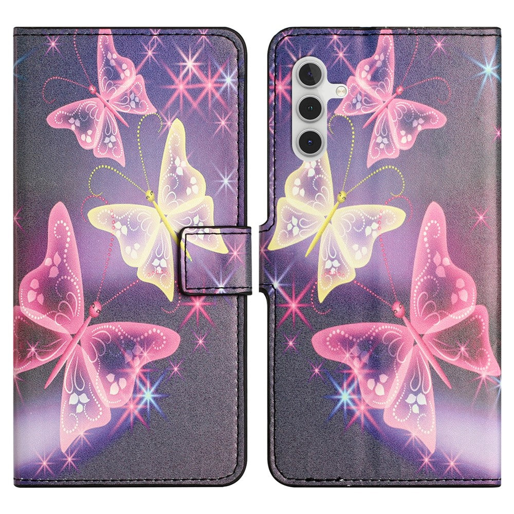 For Samsung Galaxy A34 5G Pattern Printing PU Leather Cover Stand Magnetic Closure Flip Wallet Phone Case