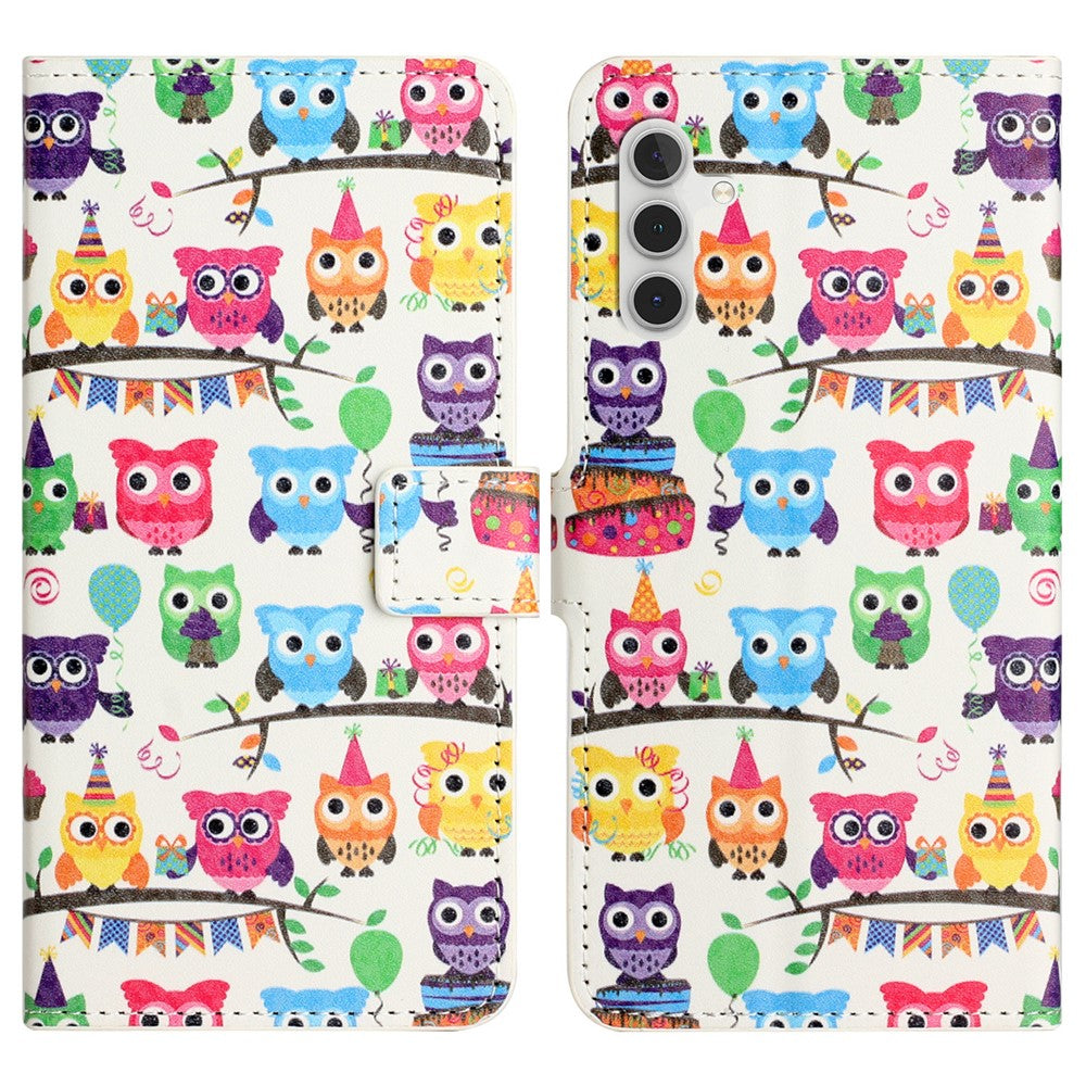 For Samsung Galaxy A34 5G Pattern Printing PU Leather Cover Stand Magnetic Closure Flip Wallet Phone Case