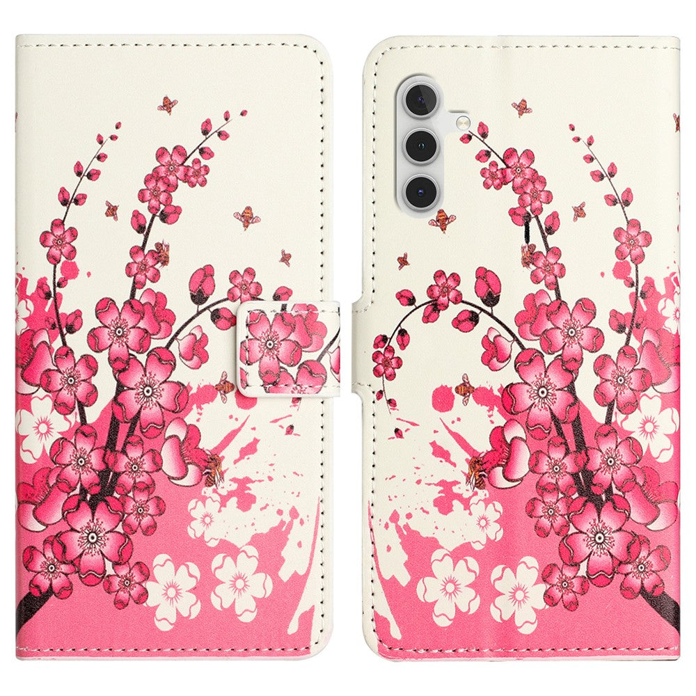 For Samsung Galaxy A34 5G Pattern Printing PU Leather Cover Stand Magnetic Closure Flip Wallet Phone Case