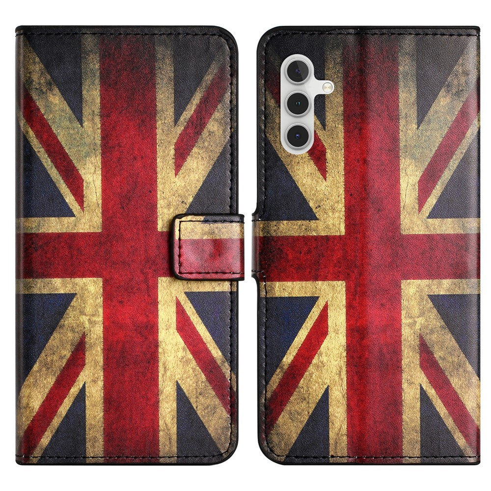 For Samsung Galaxy A34 5G Pattern Printing PU Leather Cover Stand Magnetic Closure Flip Wallet Phone Case