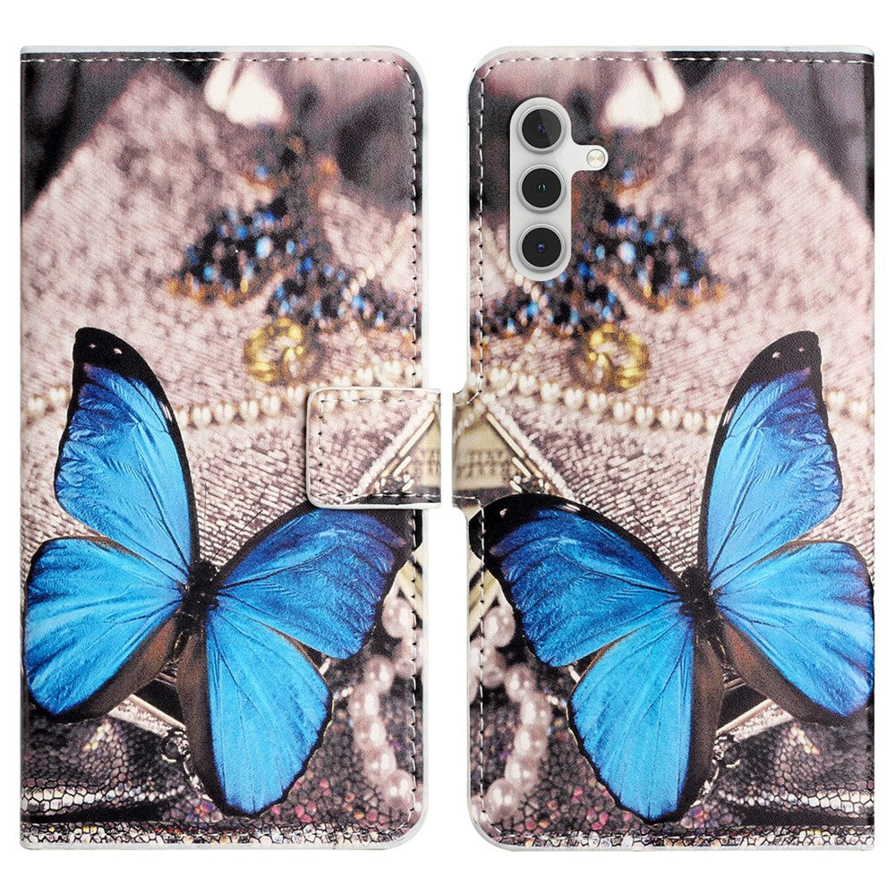 For Samsung Galaxy A34 5G Pattern Printing PU Leather Cover Stand Magnetic Closure Flip Wallet Phone Case