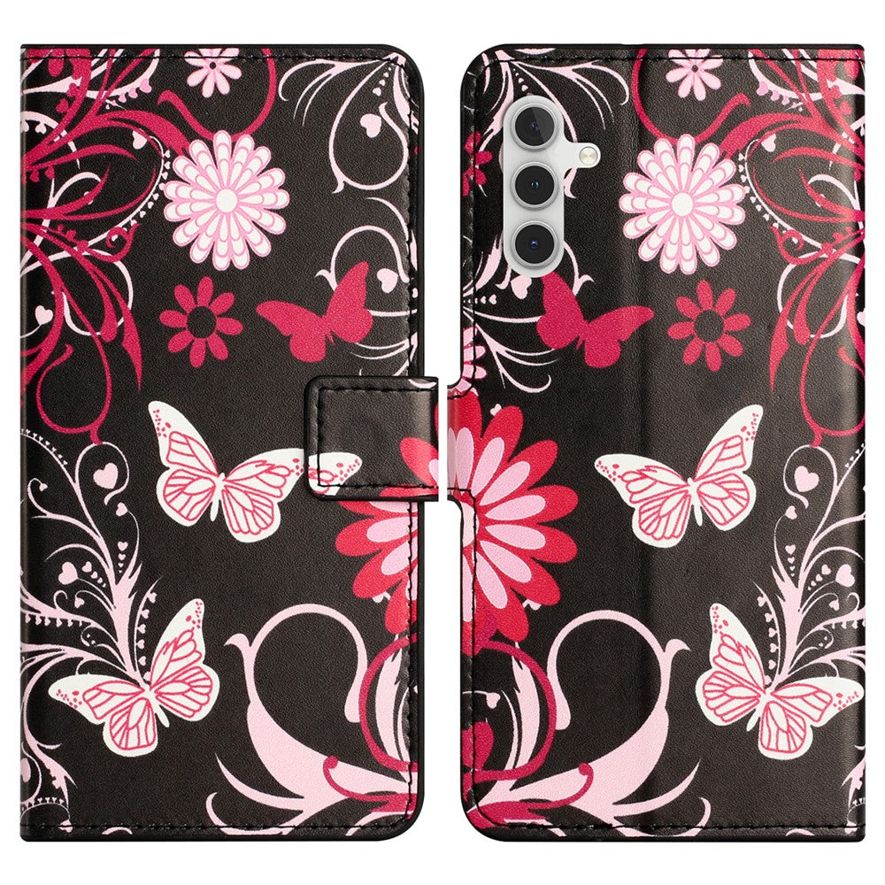 For Samsung Galaxy A34 5G Pattern Printing PU Leather Cover Stand Magnetic Closure Flip Wallet Phone Case
