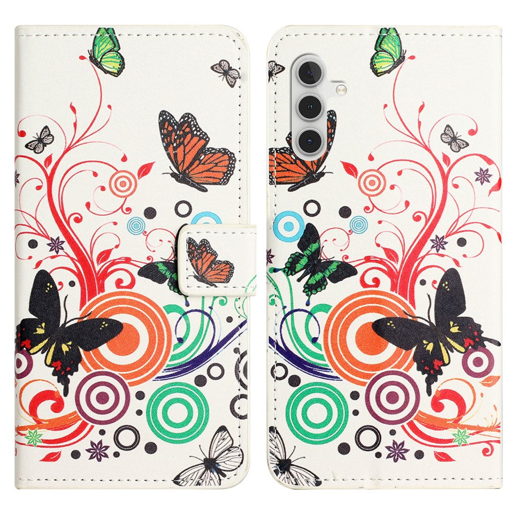 For Samsung Galaxy A34 5G Pattern Printing PU Leather Cover Stand Magnetic Closure Flip Wallet Phone Case