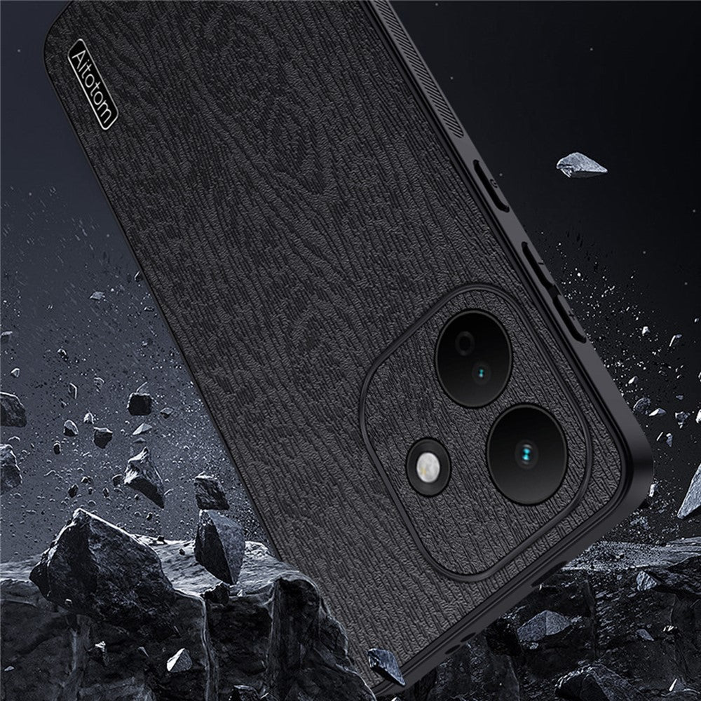 For Xiaomi Redmi Note 17 4G (Global) / Note 17 5G (Global) / Note 17 (India / China) 5G Case Wood Texture PU Leather Coated PC TPU Phone Cover
