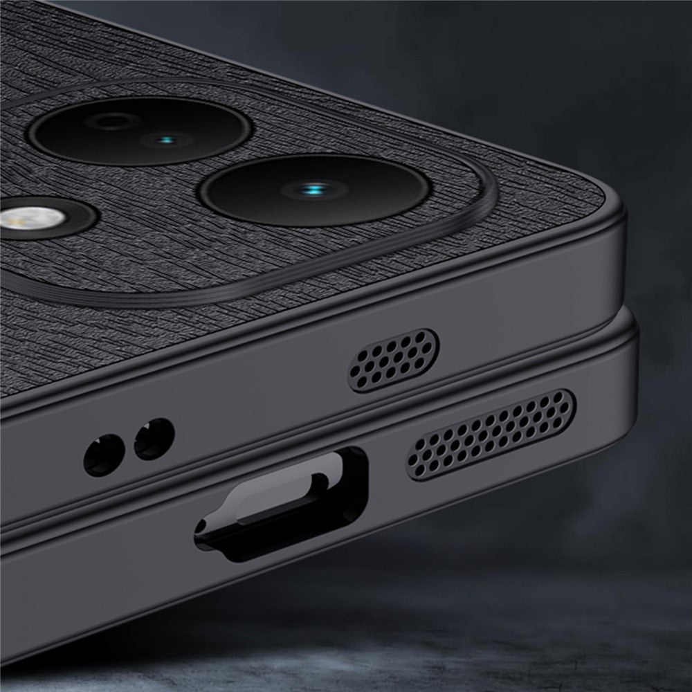For Xiaomi Redmi Note 17 Pro 5G Case Wood Texture PU Leather Coated PC TPU Phone Cover