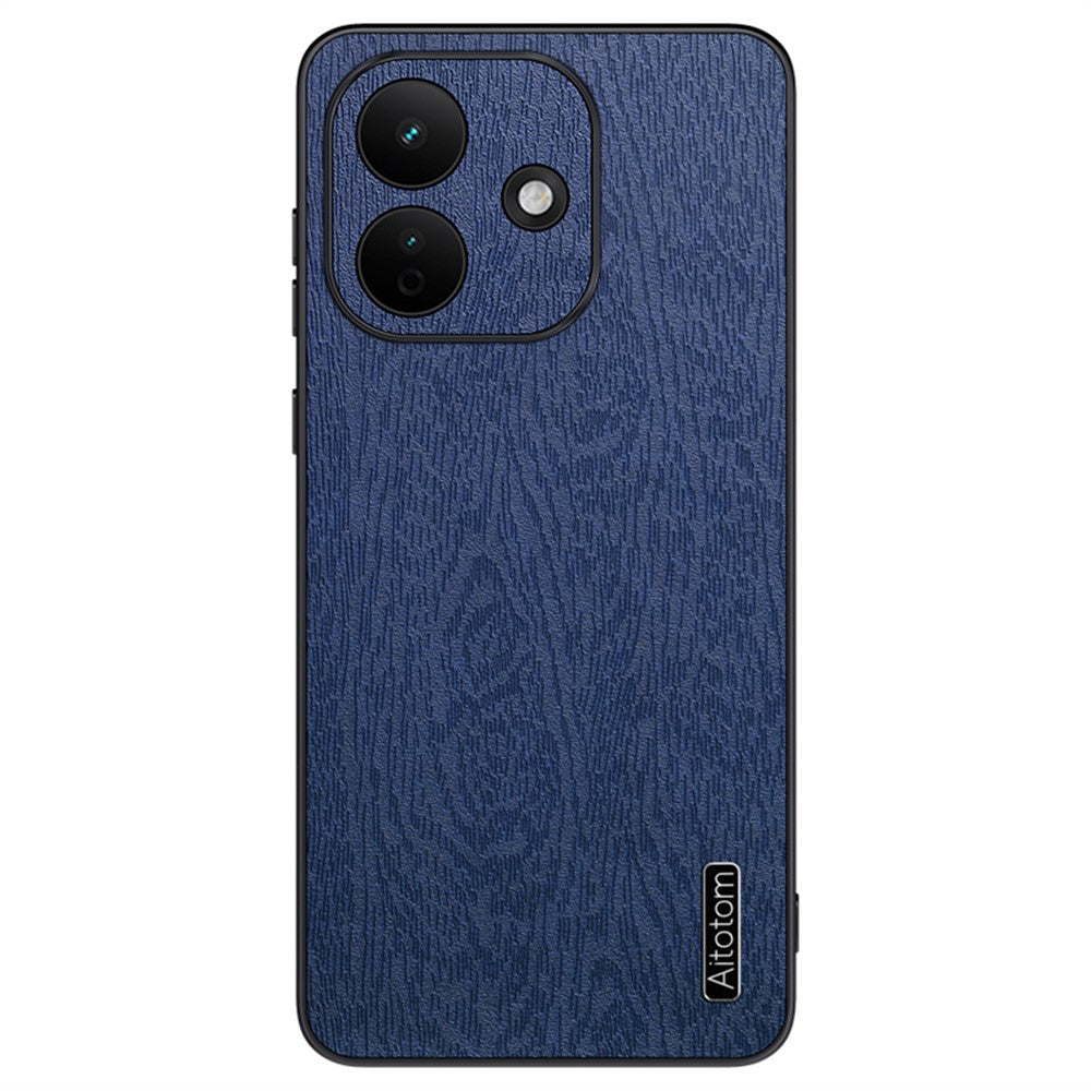 For Xiaomi Redmi Note 17 Pro 5G Case Wood Texture PU Leather Coated PC TPU Phone Cover