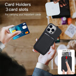 Til iPhone 16 Pro Magnetisk Cover med Aftagelig Kortholder Kulfibertekstur Læder + PC Telefoncover