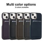 Til iPhone 14 / 13 Magnetisk Cover med Aftagelig Kortholder Kulfibertekstur Læder + PC Telefoncover
