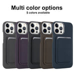 For iPhone 13 Pro Max Magnetic Case with Detachable Card Holder Carbon Fiber Leather + PC Phone Cover