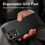 For Honor 600 Smart 5G / X7e Plus 5G TPU Case Protective Phone Cover Carbon Fiber Texture Brushed