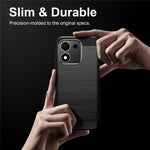For Honor 600 Smart 5G / X7e Plus 5G TPU Case Protective Phone Cover Carbon Fiber Texture Brushed