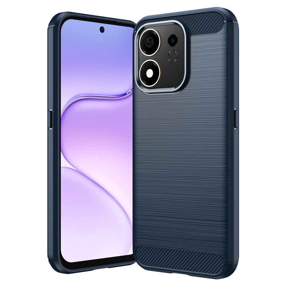 For Honor 600 Smart 5G / X7e Plus 5G TPU Case Protective Phone Cover Carbon Fiber Texture Brushed