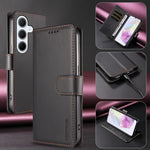 BETOPNICE for Samsung Galaxy A35 5G 006 Case RFID Blocking Wallet Stand Leather Phone Cover with Wrist Strap