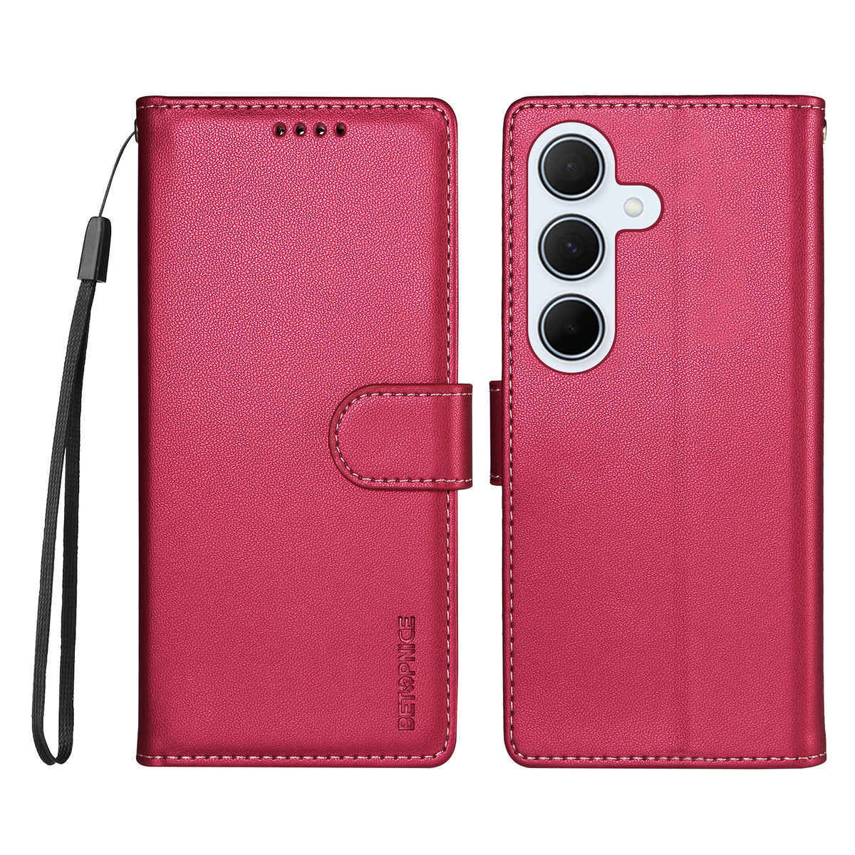 BETOPNICE for Samsung Galaxy A35 5G 006 Case RFID Blocking Wallet Stand Leather Phone Cover with Wrist Strap
