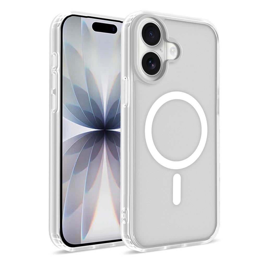 For iPhone 16 Magnetic Case 2.0mm Skin-Touch TPU PC Shockproof Phone Cover Compatible with MagSafe