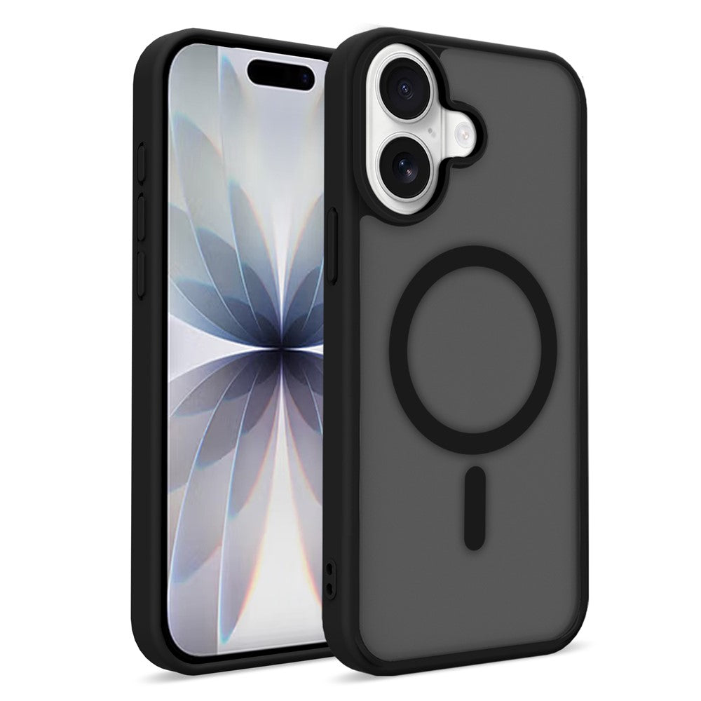 For iPhone 16 Magnetic Case 2.0mm Skin-Touch TPU PC Shockproof Phone Cover Compatible with MagSafe