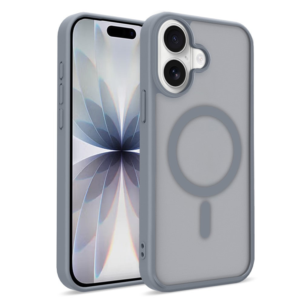 For iPhone 16 Magnetic Case 2.0mm Skin-Touch TPU PC Shockproof Phone Cover Compatible with MagSafe