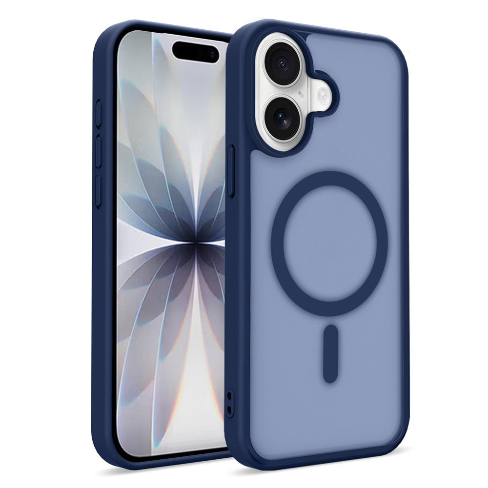 For iPhone 16 Magnetic Case 2.0mm Skin-Touch TPU PC Shockproof Phone Cover Compatible with MagSafe