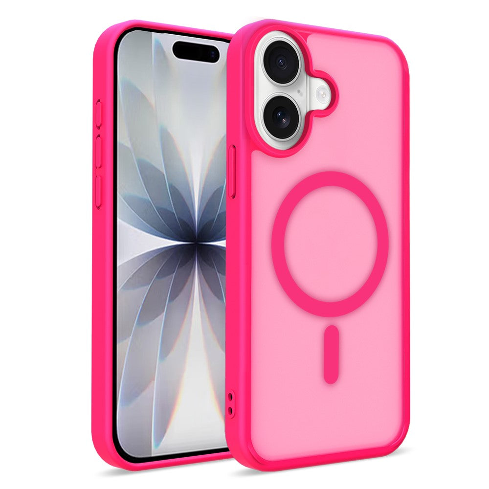 For iPhone 16 Magnetic Case 2.0mm Skin-Touch TPU PC Shockproof Phone Cover Compatible with MagSafe