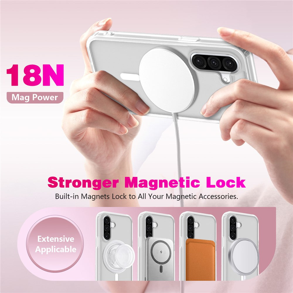 For Samsung Galaxy A16 4G / A16 5G Magnetic Case 2.0mm Skin-Touch TPU PC Shockproof Phone Cover