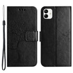 For Samsung Galaxy A04e 4G / F04 4G / M04 4G Imprinted Owl Tree Pattern Anti-scratch PU Leather Wallet Viewing Stand Anti-fingerprint Protective Case