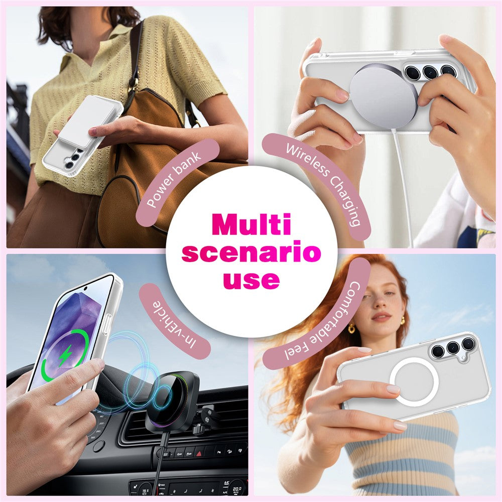 For Samsung Galaxy A35 5G Magnetic Case 2.0mm Skin-Touch TPU PC Shockproof Phone Cover