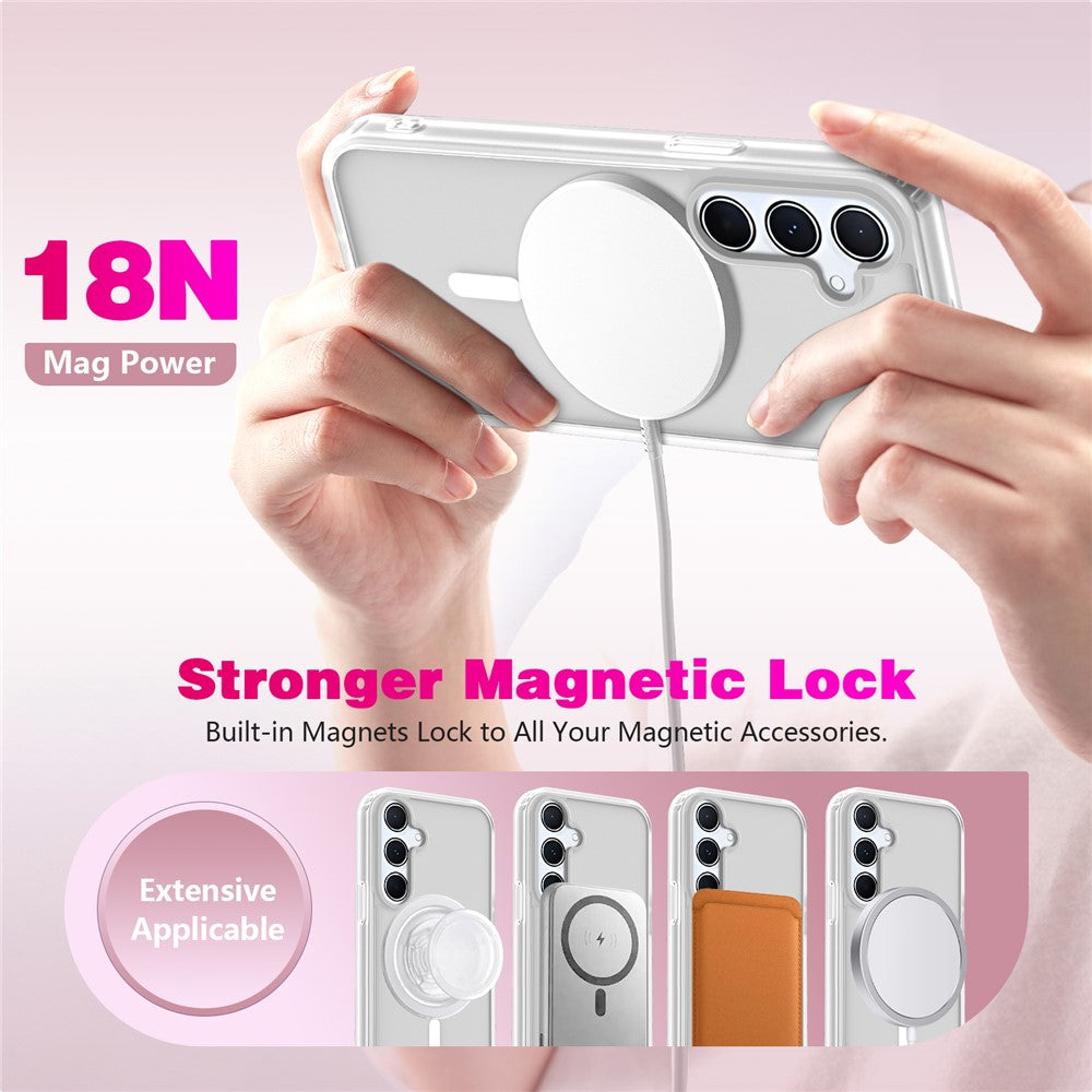 For Samsung Galaxy A35 5G Magnetic Case 2.0mm Skin-Touch TPU PC Shockproof Phone Cover